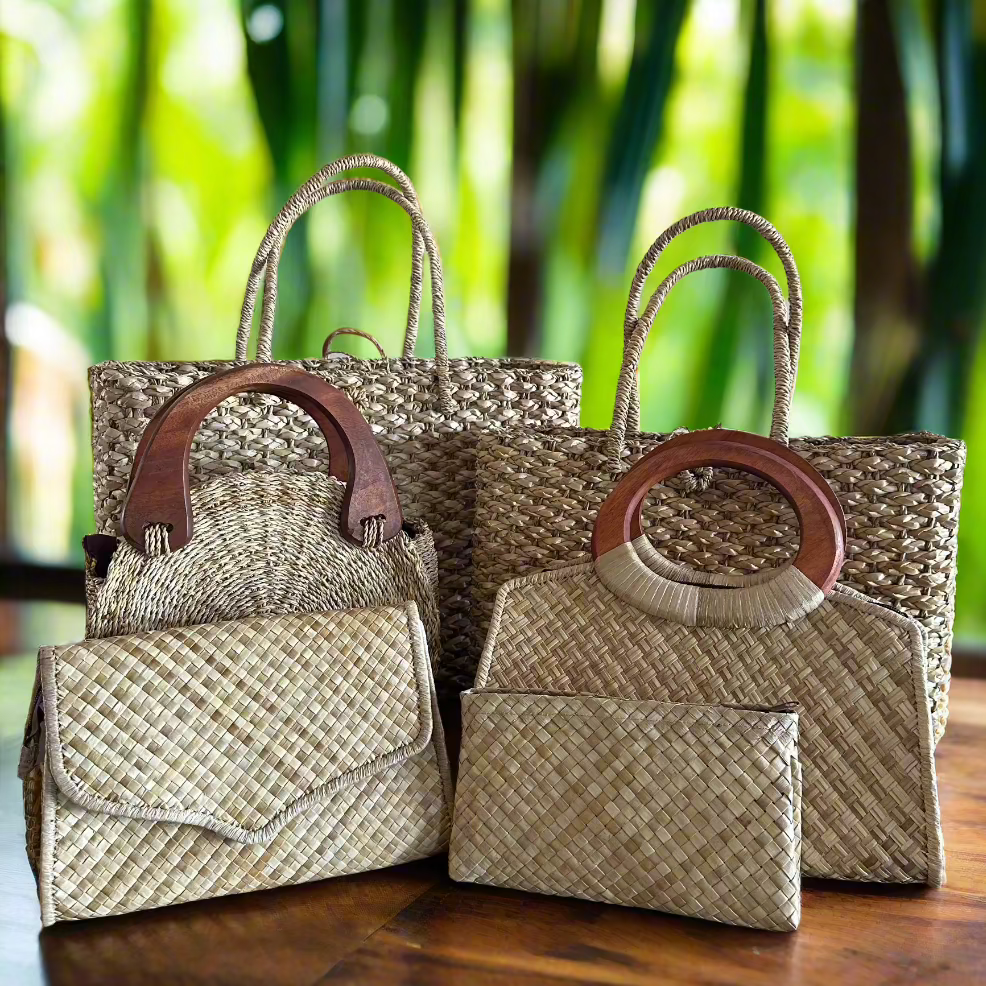 Rare Breed Pink Lauhala Print Beach Bag main image 1
