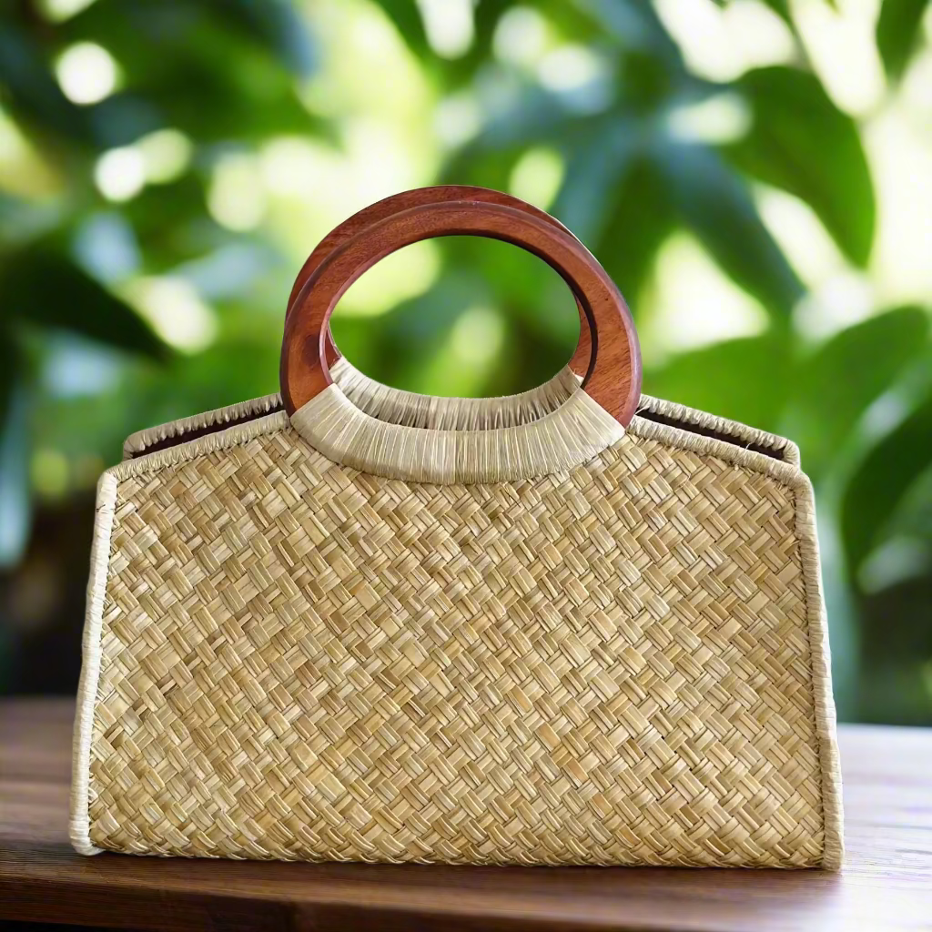 Kahala Natural Luxe Lauhala Purse