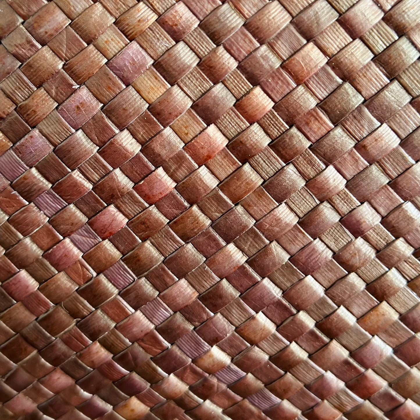 Close up of weave - Manoa Cocoa Luxe Lauhala Tote Bag