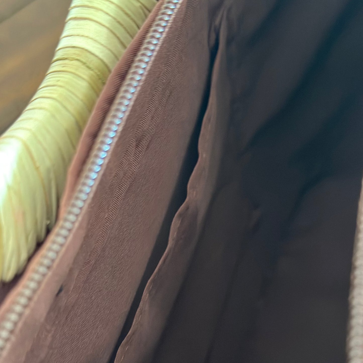 Close up view inside pocket - Nu'uanu Natural Luxe Lauhala Tote Bag