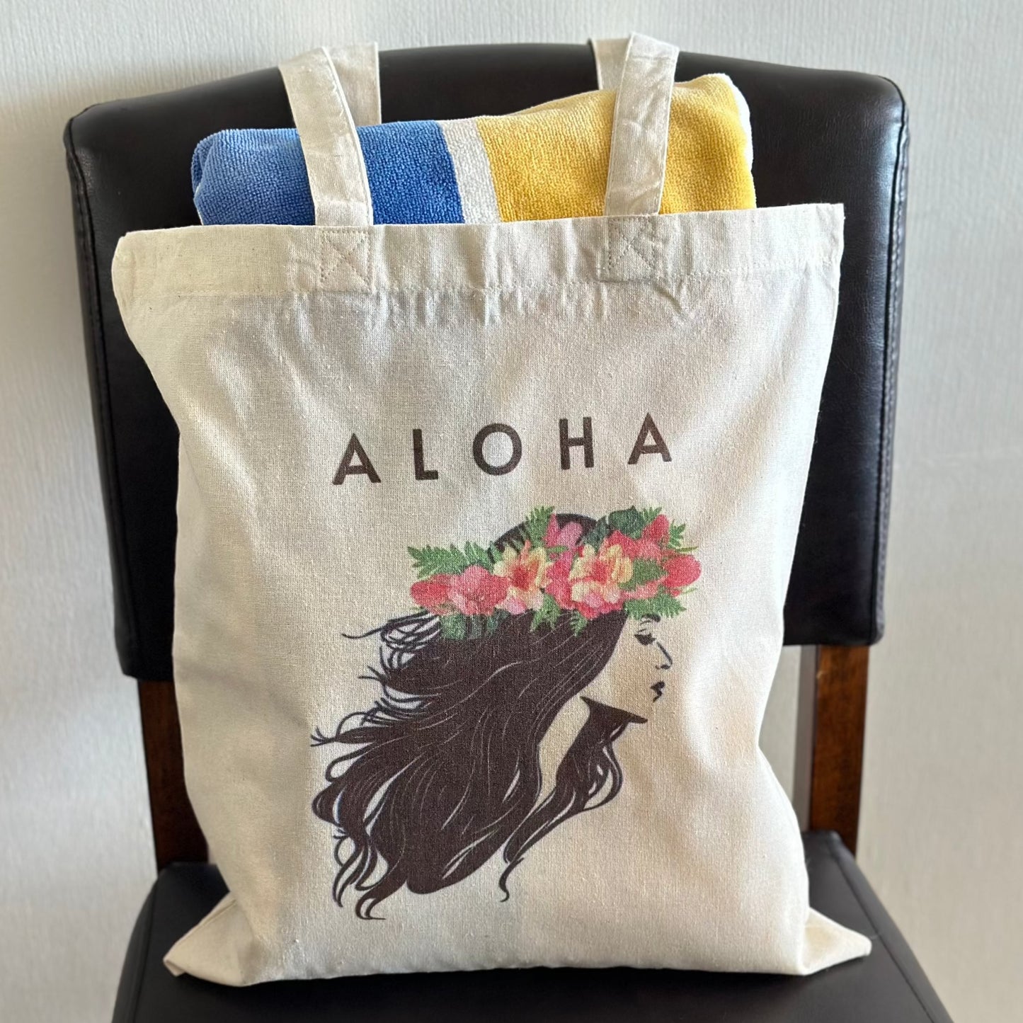 Vintage Aloha Cotton Tote Bag ALOHA Lei Po'o