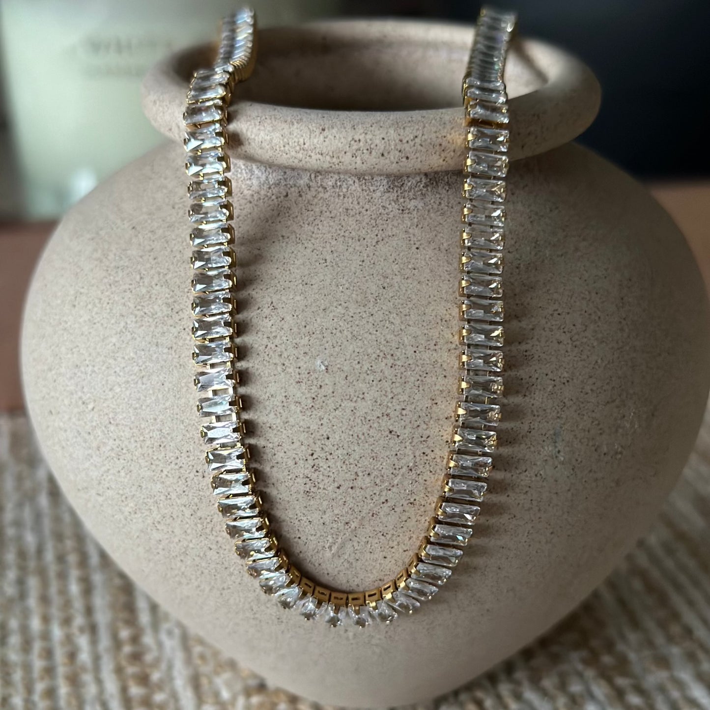 Close up - Po'ipu Baguette Tennis Necklace