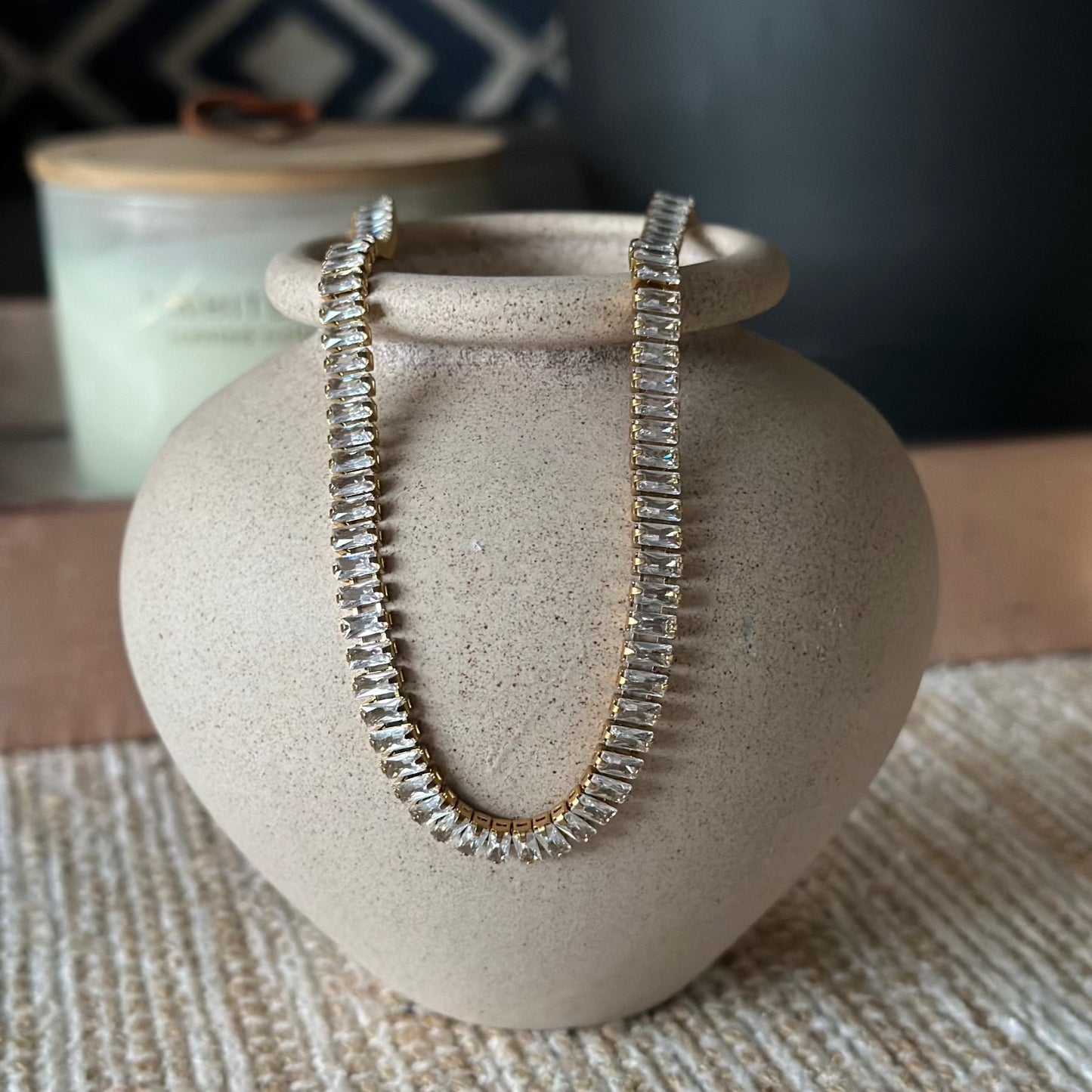 Close up - Po'ipu Baguette Tennis Necklace