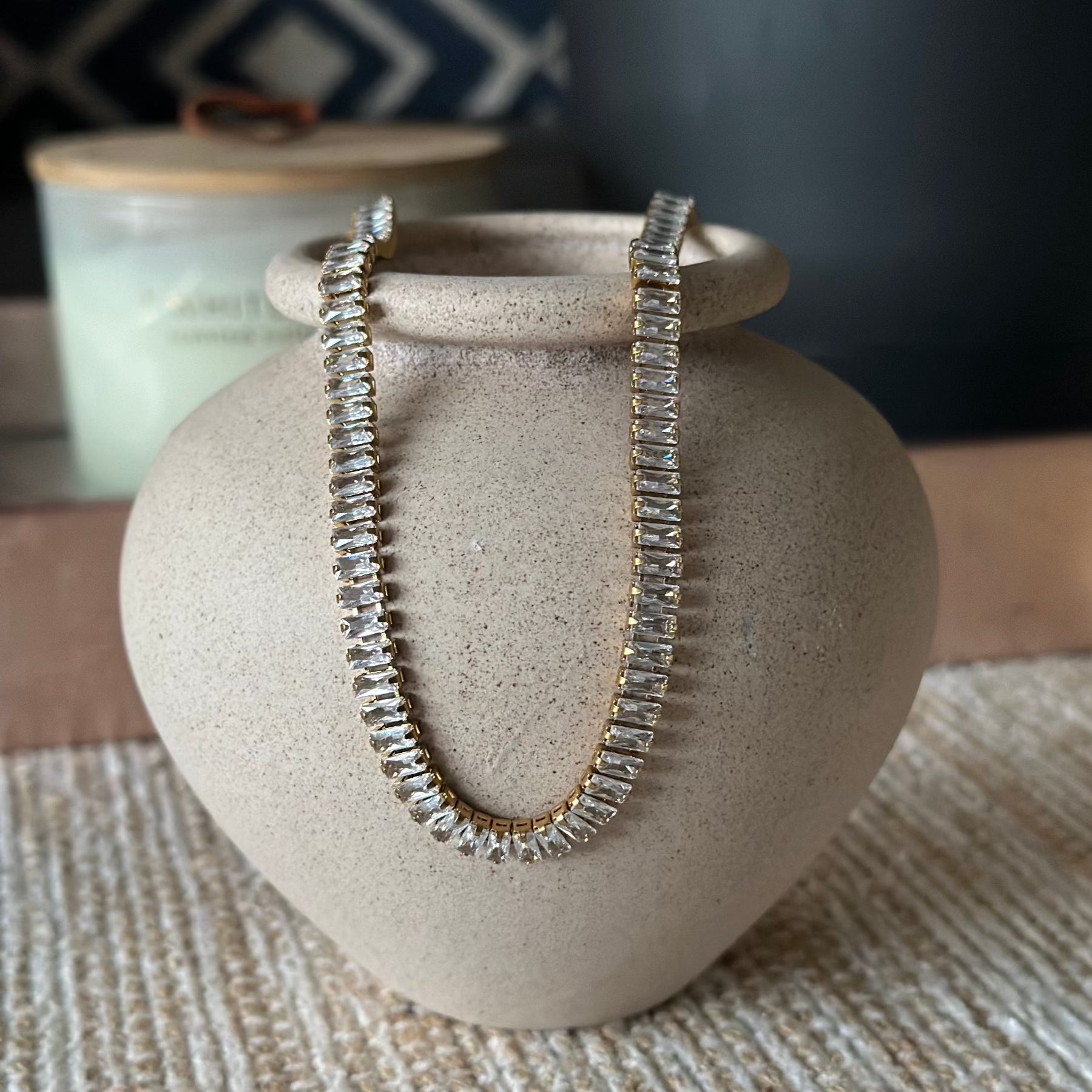 Close up - Po'ipu Baguette Tennis Necklace