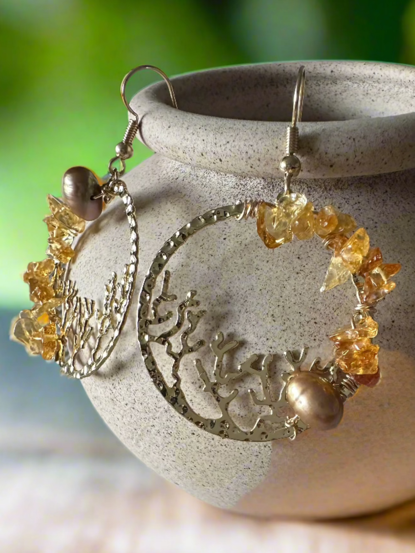 Golden Coral Currents Earrings