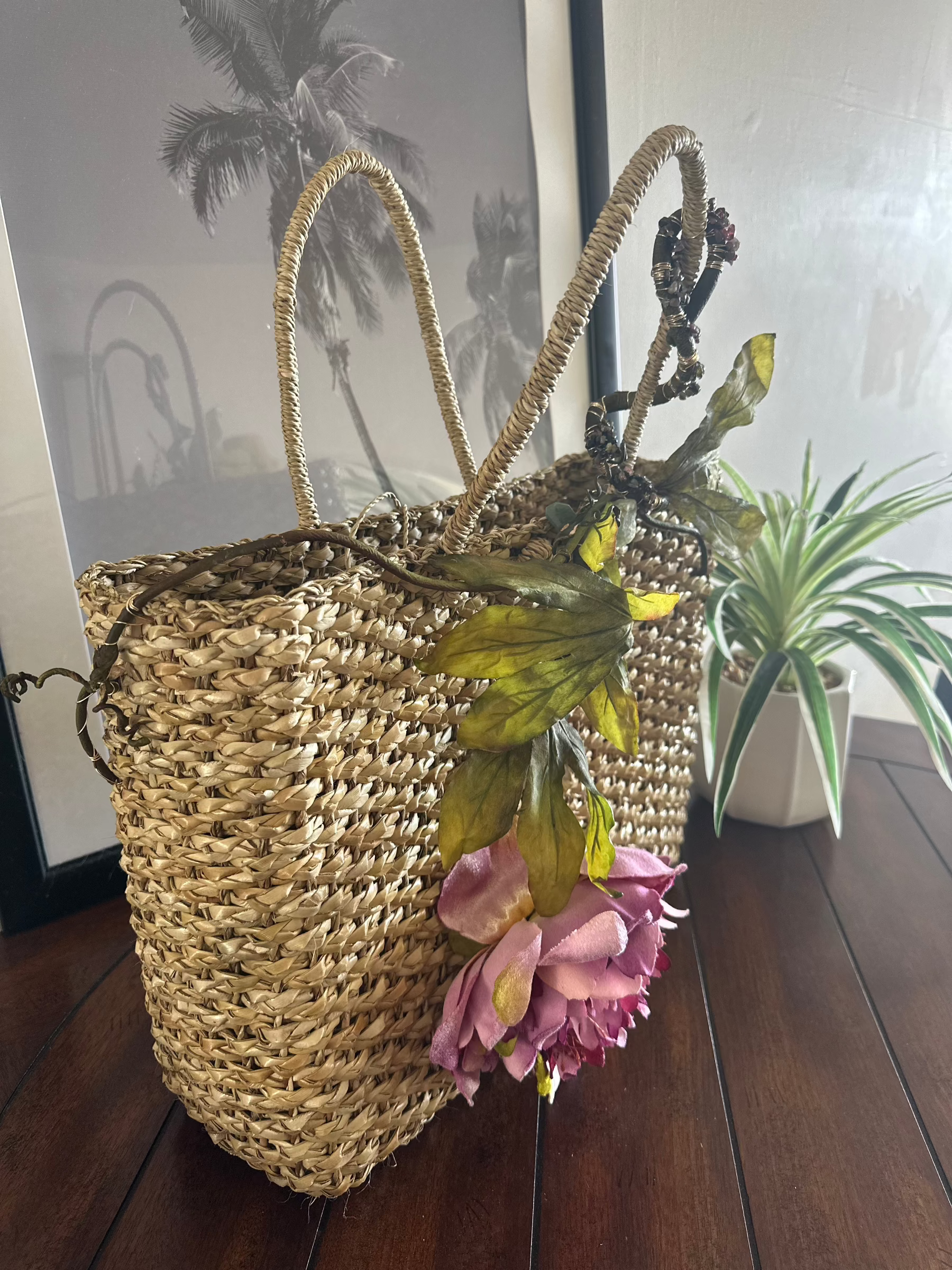 Le Jardin Sauvage – Wild Elegance by The Roxanne Collection Luxe Lauhala Statement Tote Bag