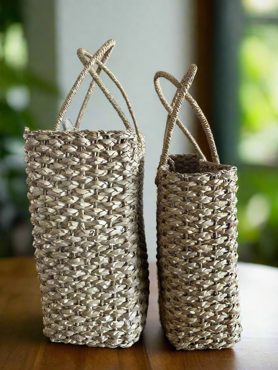 Bali Ha'i and Mon Petit Bali Ha'i Luxe Lauhala Tote bags - side view