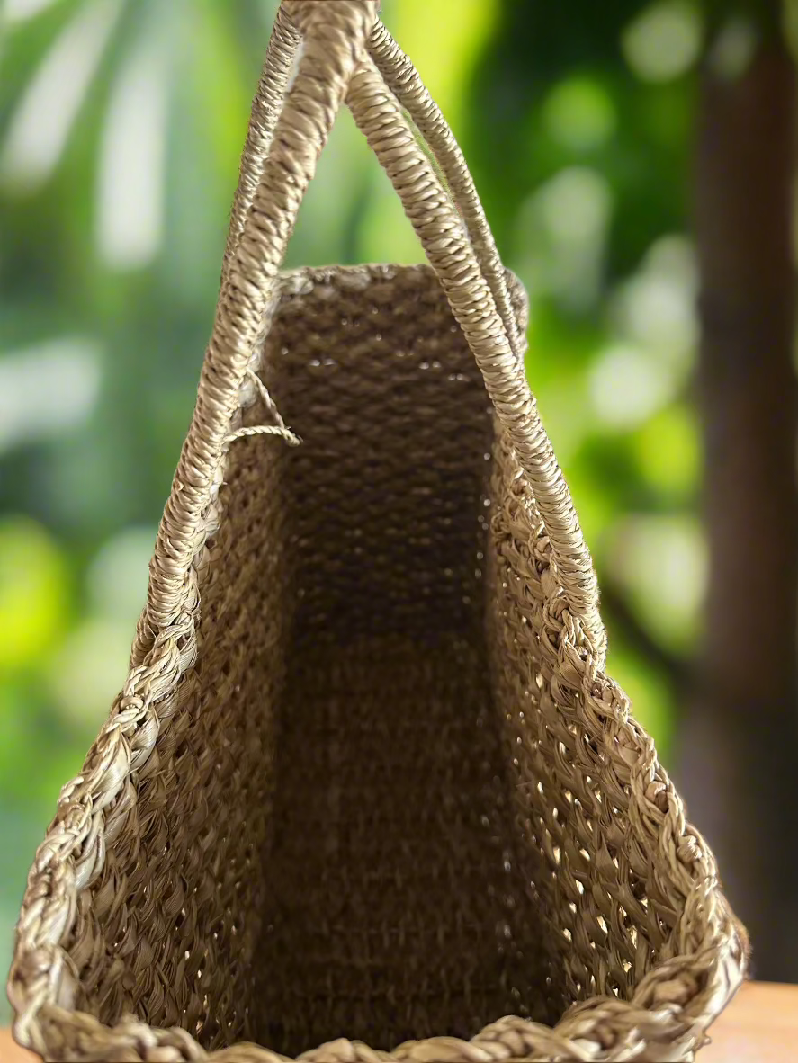 Bali Ha'i Luxe Lauhala Tote - closeup of inside