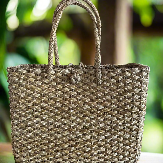 Mon Petite Bali Ha'i Luxe Lauhala Tote Bag