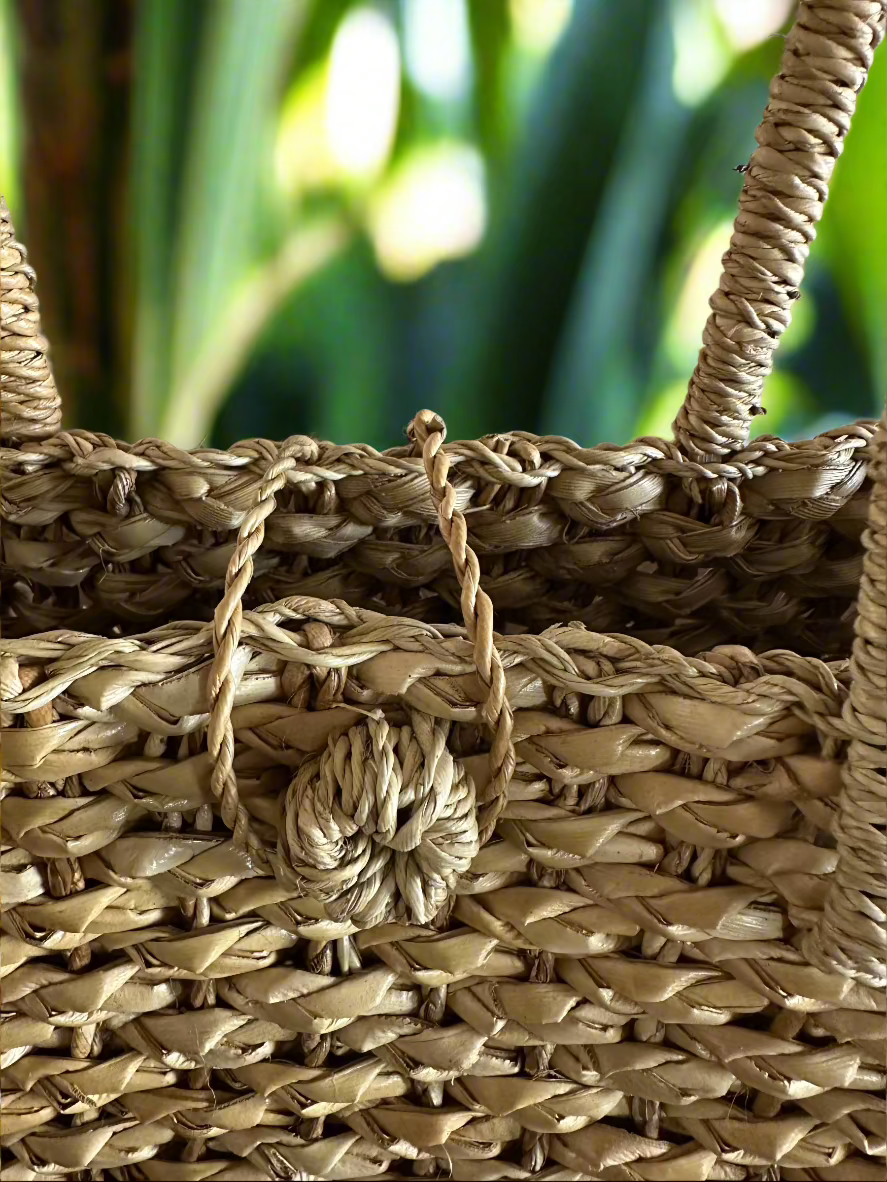 Mon Petite Bali Ha'i Luxe Lauhala Tote Bag