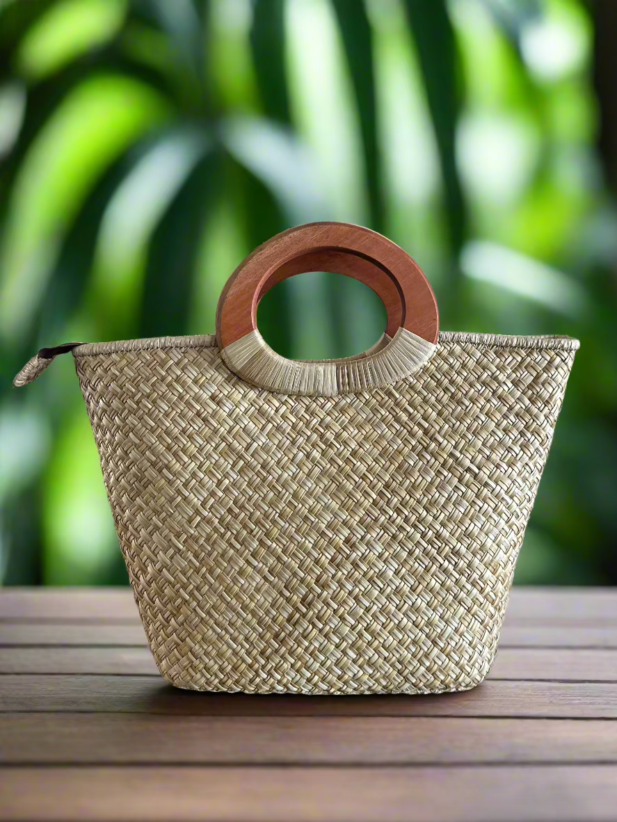 Manoa Natural Luxe Lauhala Tote Bag