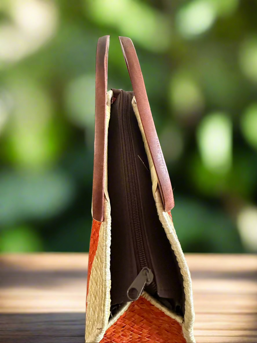 Waialae Sunrise - Luxe Lauhala Mini Tote Purse