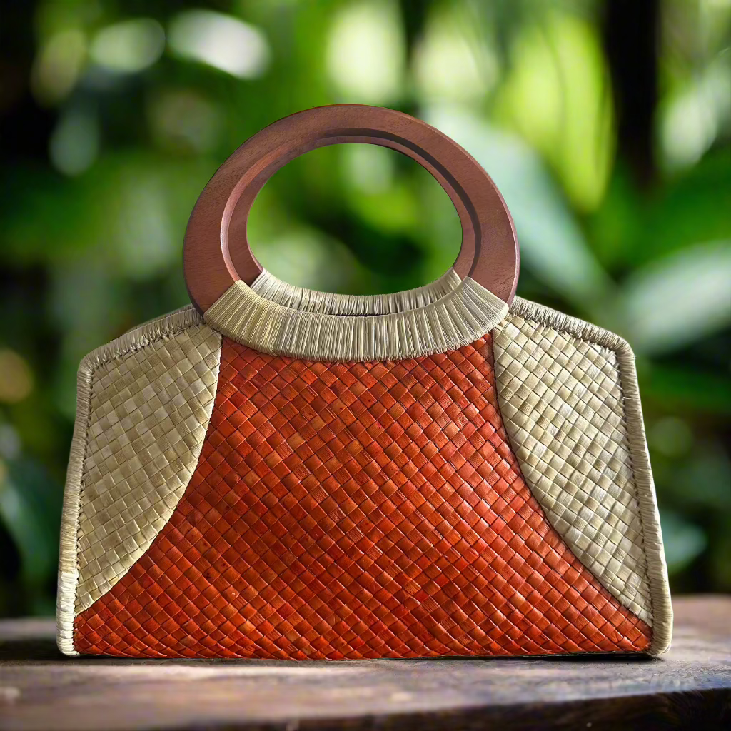 Waialae Sunrise - Luxe Lauhala Mini Tote Purse
