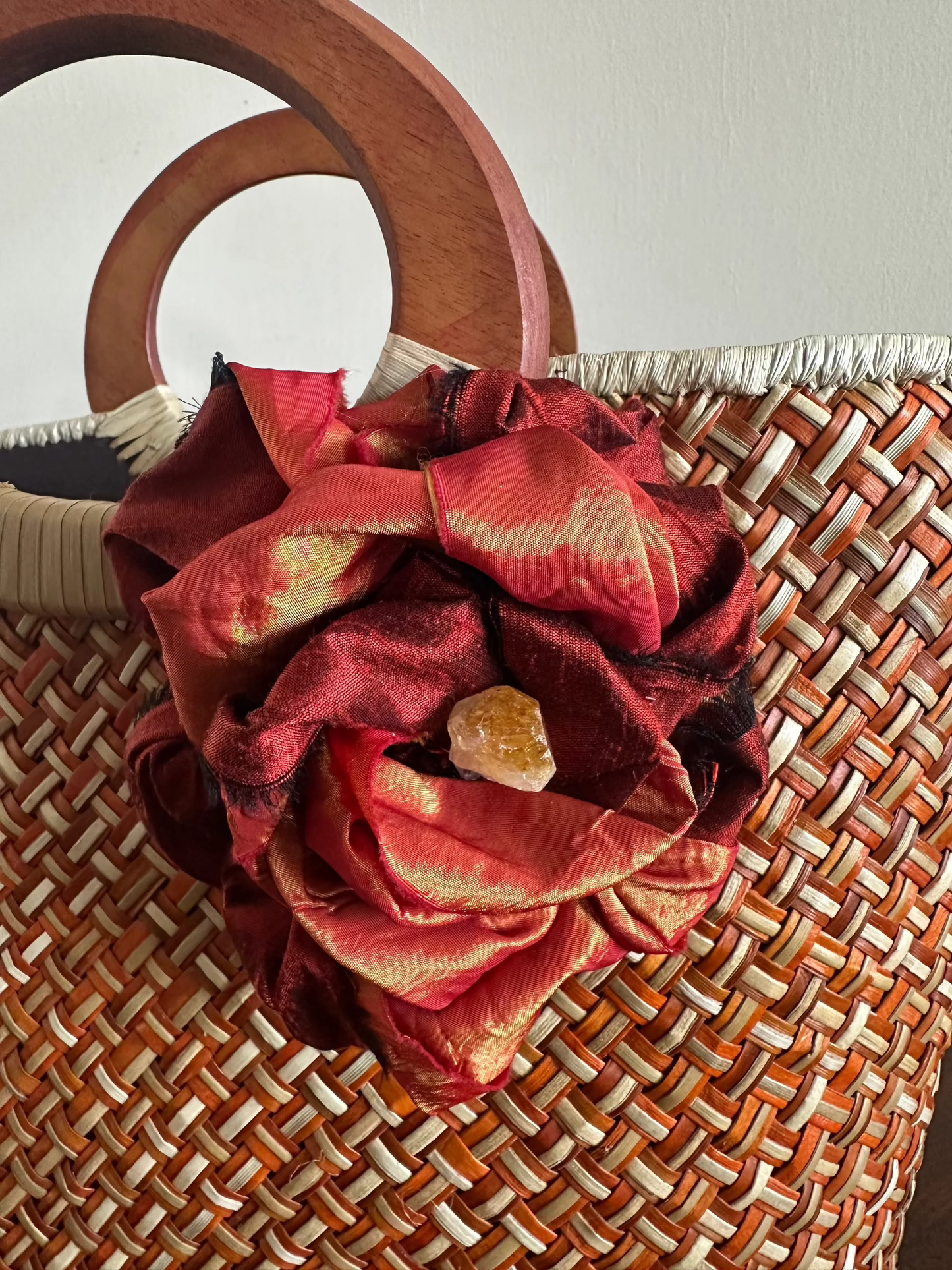 Volcanique Luxe Lauhala Statement Tote