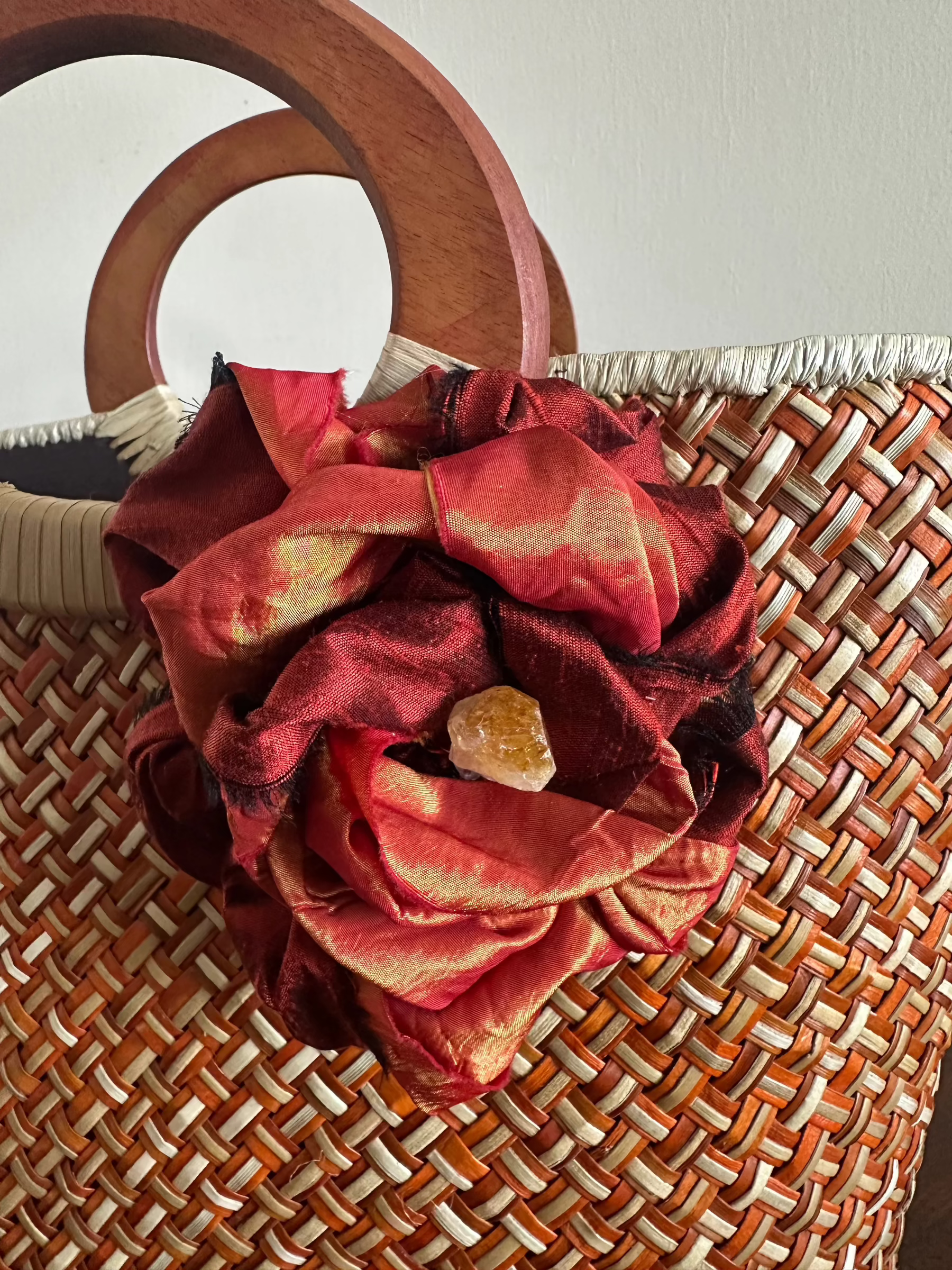 Volcanique Luxe Lauhala Statement Tote