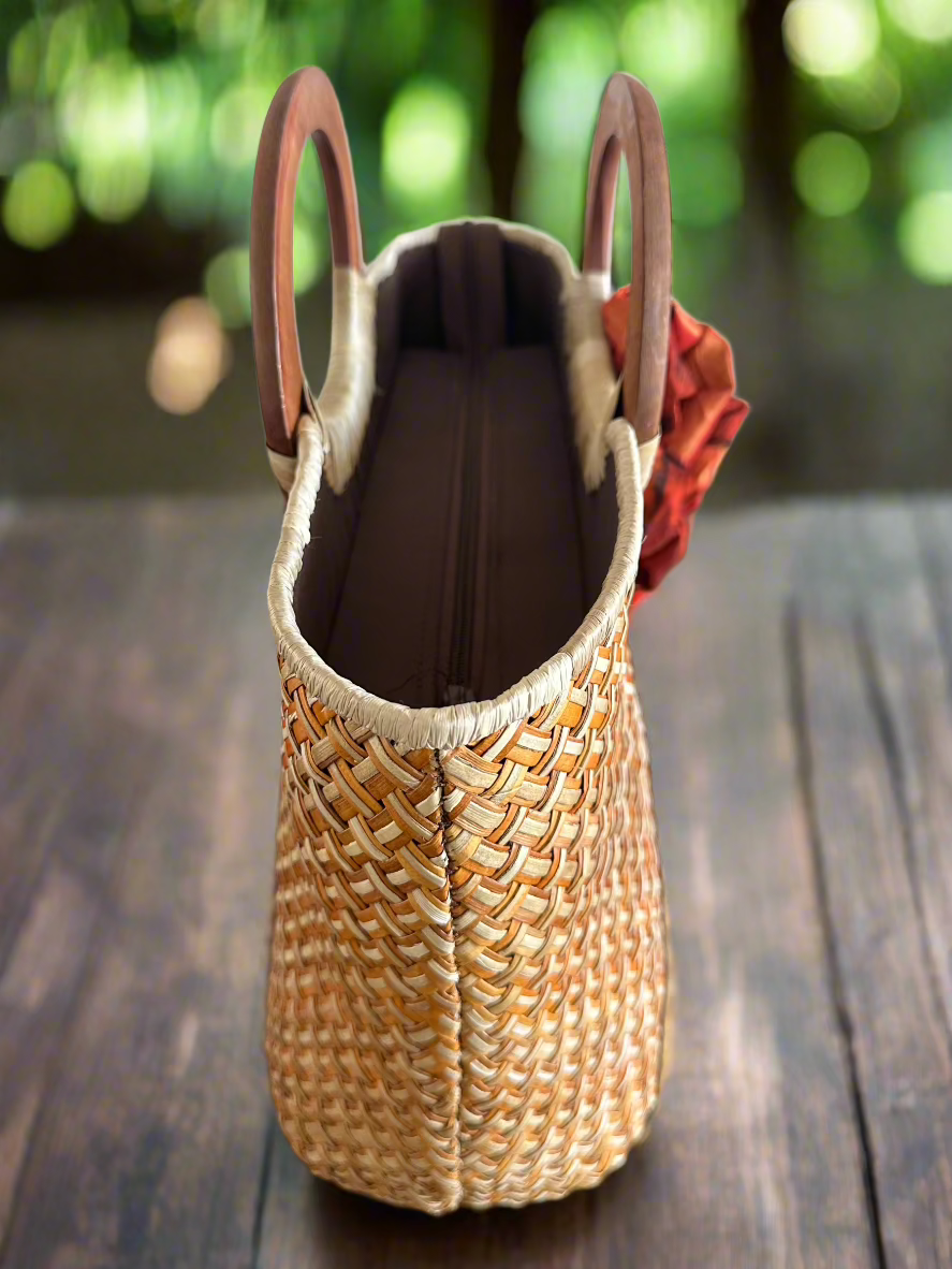 Volcanique Luxe Lauhala Statement Tote