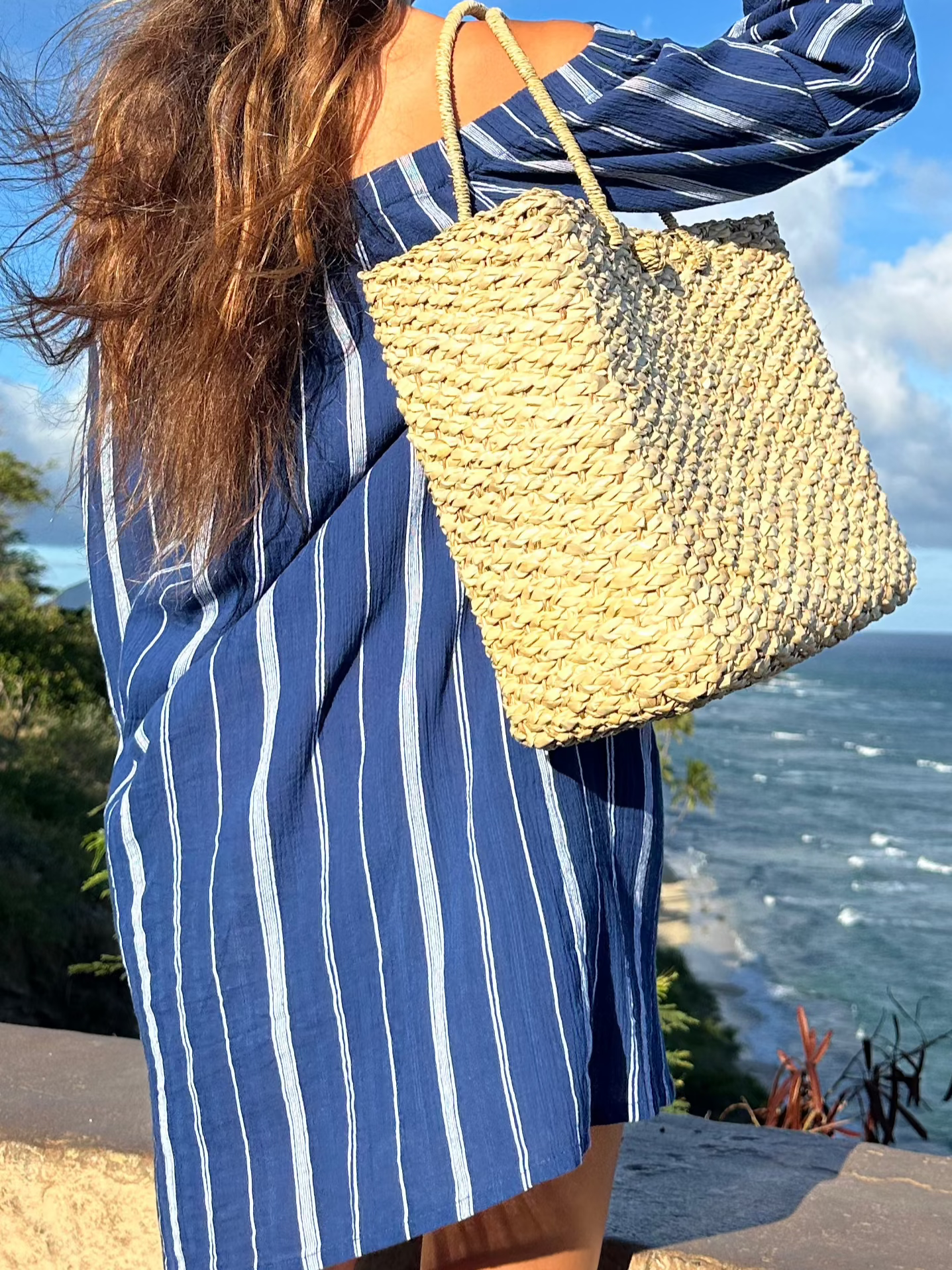 Bali Ha'i Large Luxe Lauhala Tote, French Market Beach Bag