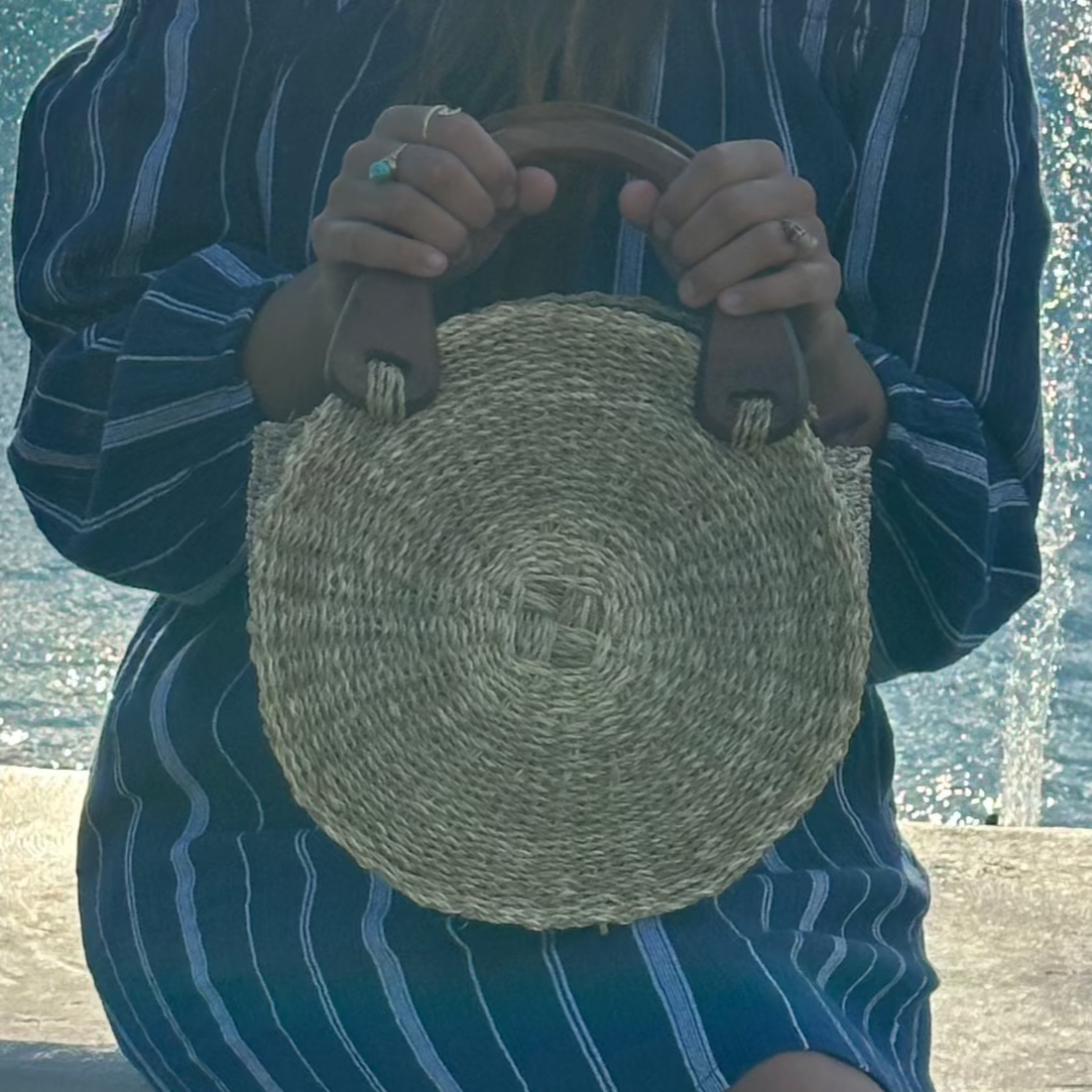 Heʻeia Seagrass Round Handbag