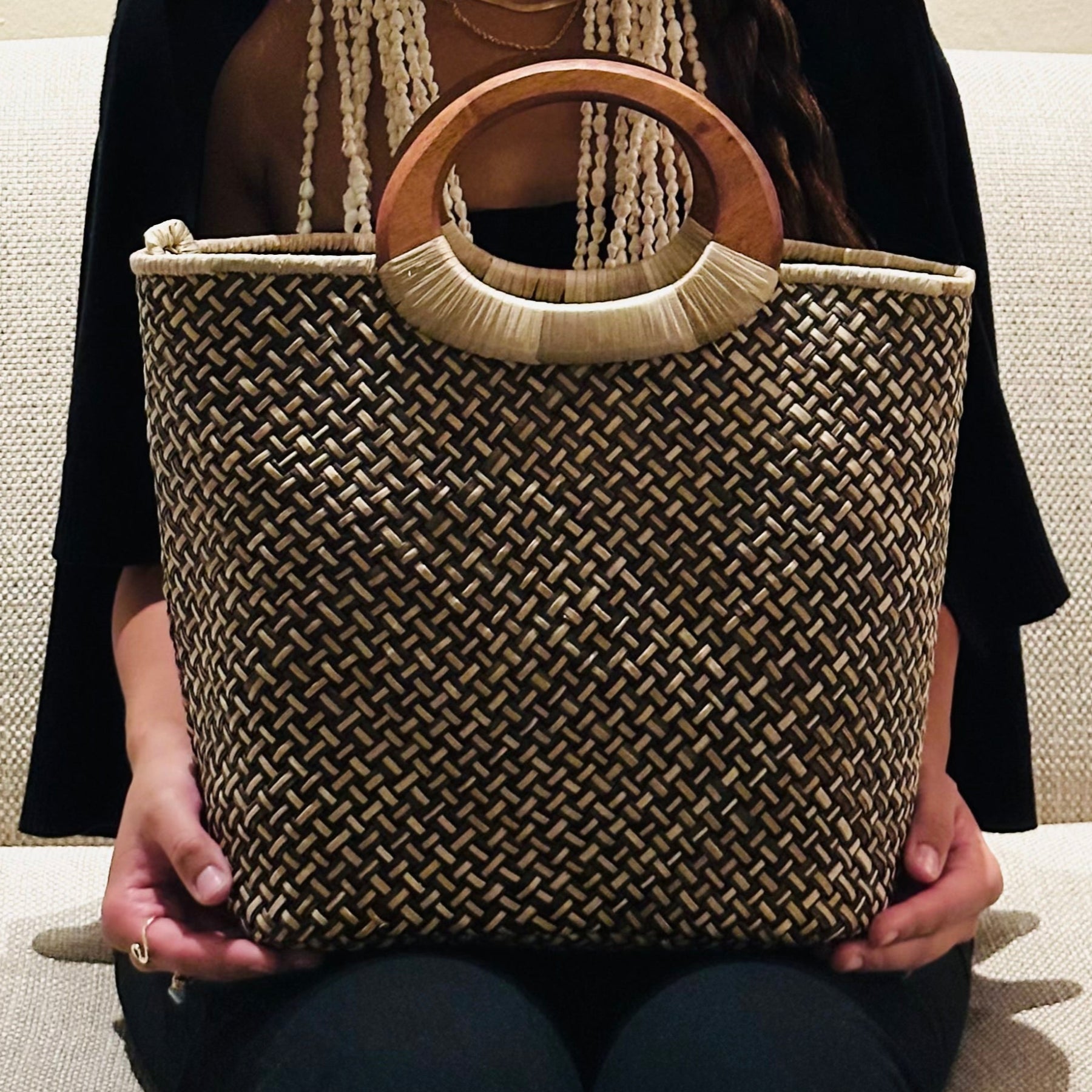 Manoa Paradise Luxe Lauhala Tote Bag