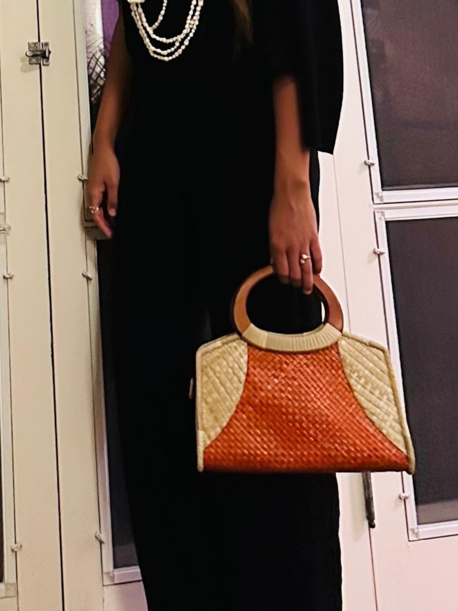 Waialae Sunrise – A Jet Set Island Classic - Retro Luxe Lauhala Mini Tote, Purse