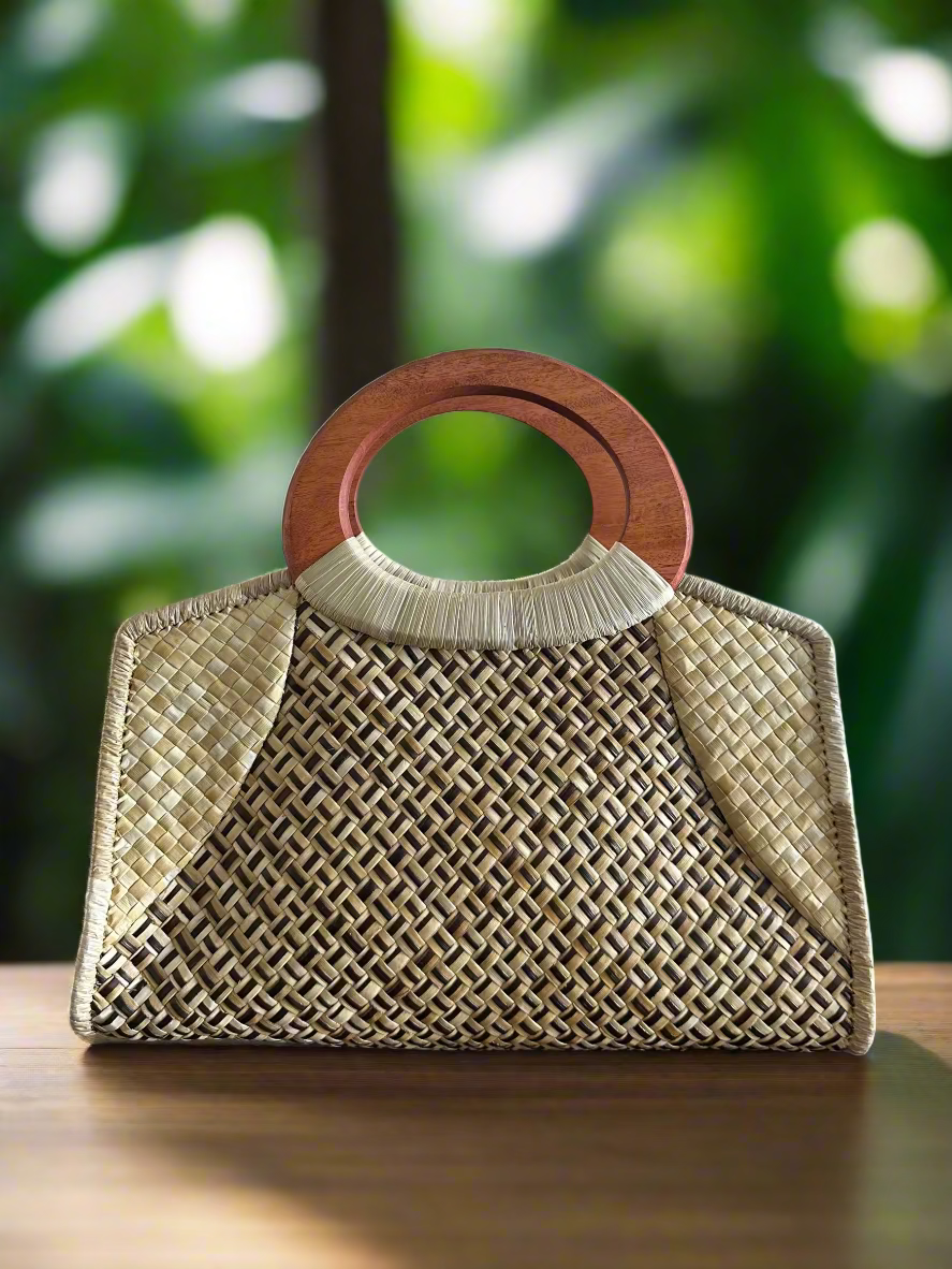 Waialae Driftwood Luxe Lauhala Mini Tote Bag