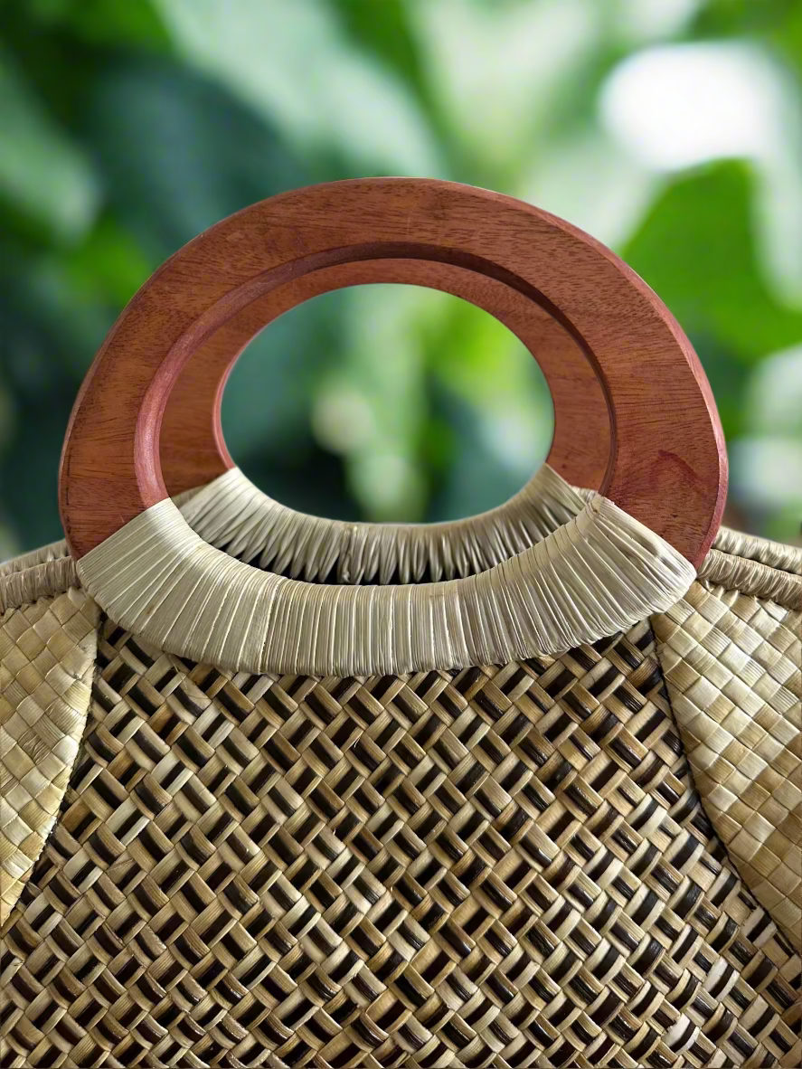 Waialae Driftwood Luxe Lauhala Mini Tote Bag