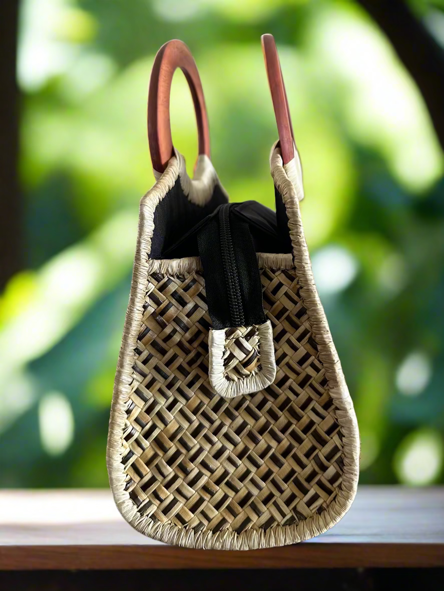 Waialae Driftwood Luxe Lauhala Mini Tote Bag
