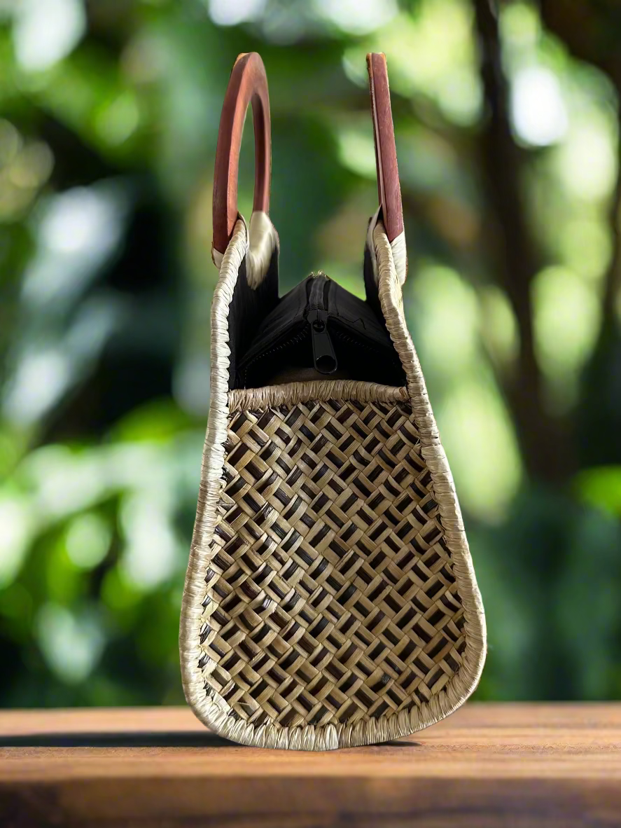 Waialae Driftwood Luxe Lauhala Mini Tote Bag