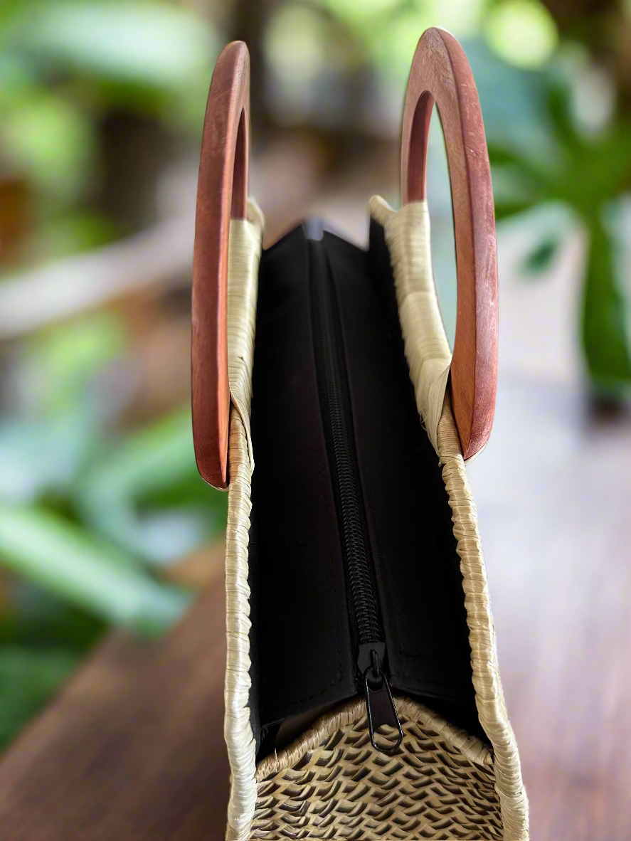 Waialae Driftwood Luxe Lauhala Mini Tote Bag