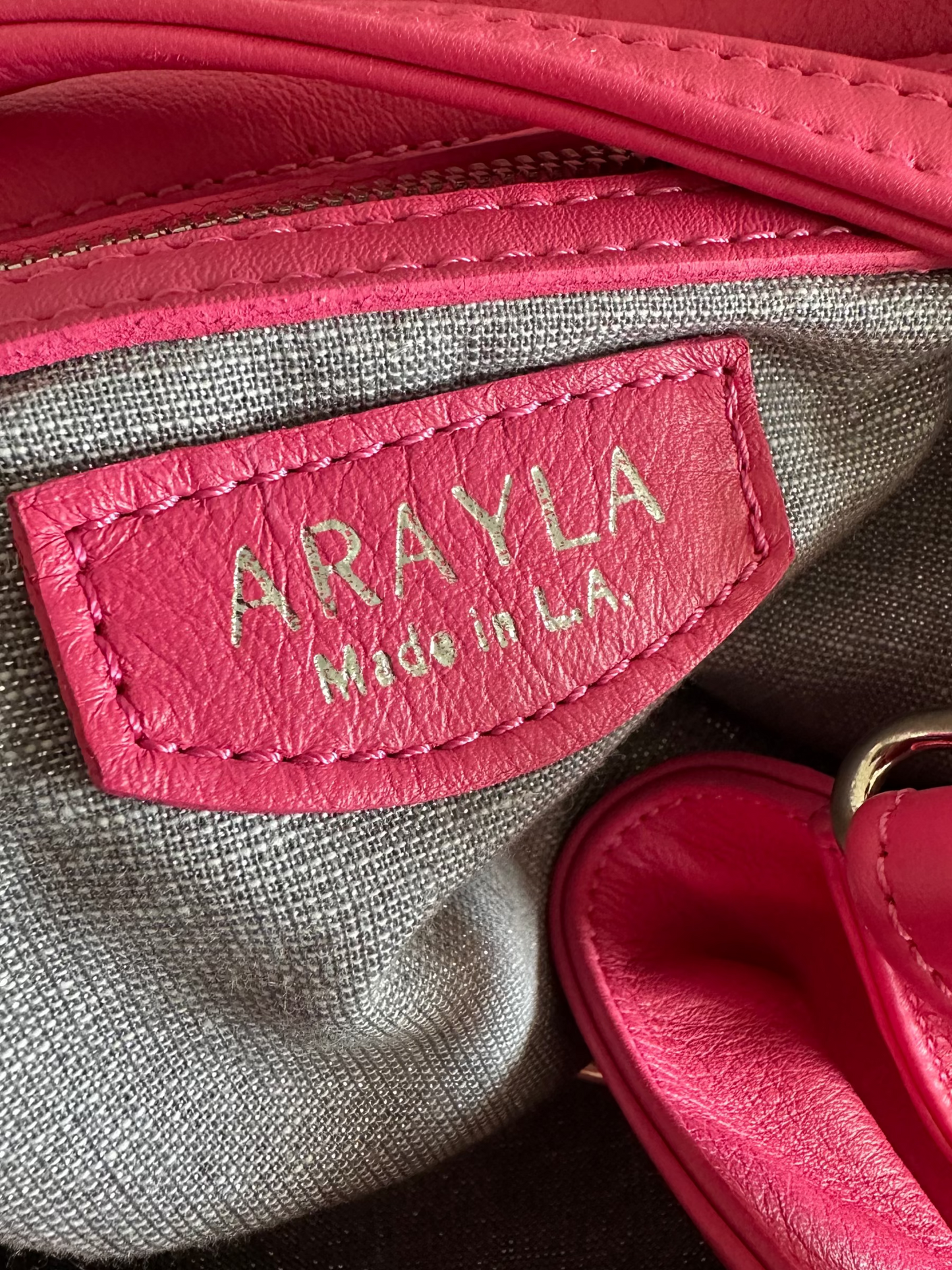 Arayla Bardot In Hibiscus Pink Silky Leather