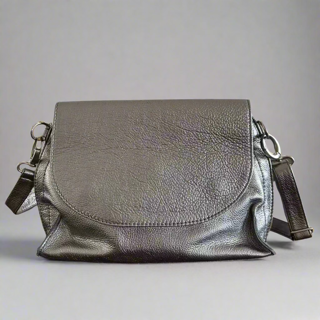 Arayla Earhart In Pewter Metallic Butter Leather