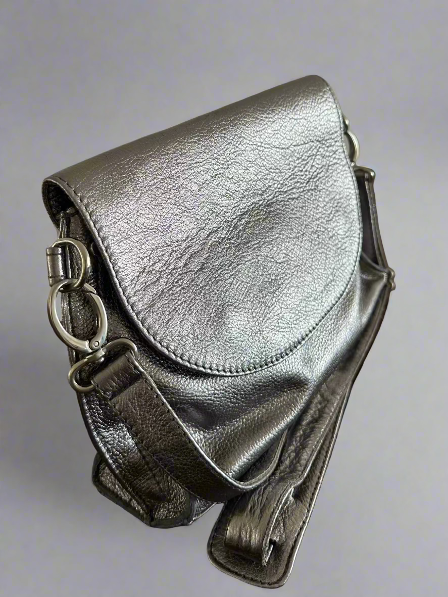Arayla Earhart In Pewter Metallic Butter Leather