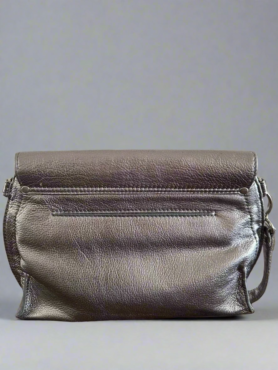 Arayla Earhart In Pewter Metallic Butter Leather