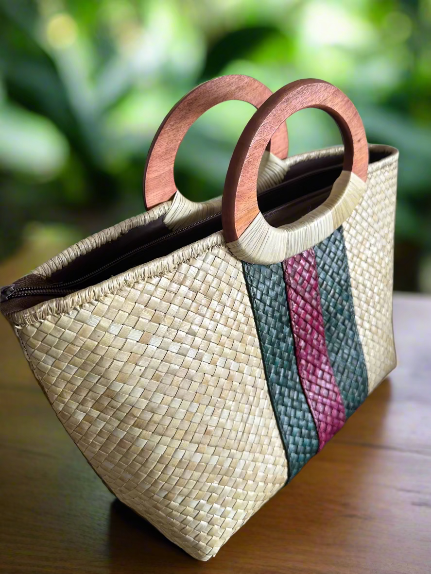 Capri Luxe Lauhala Tote