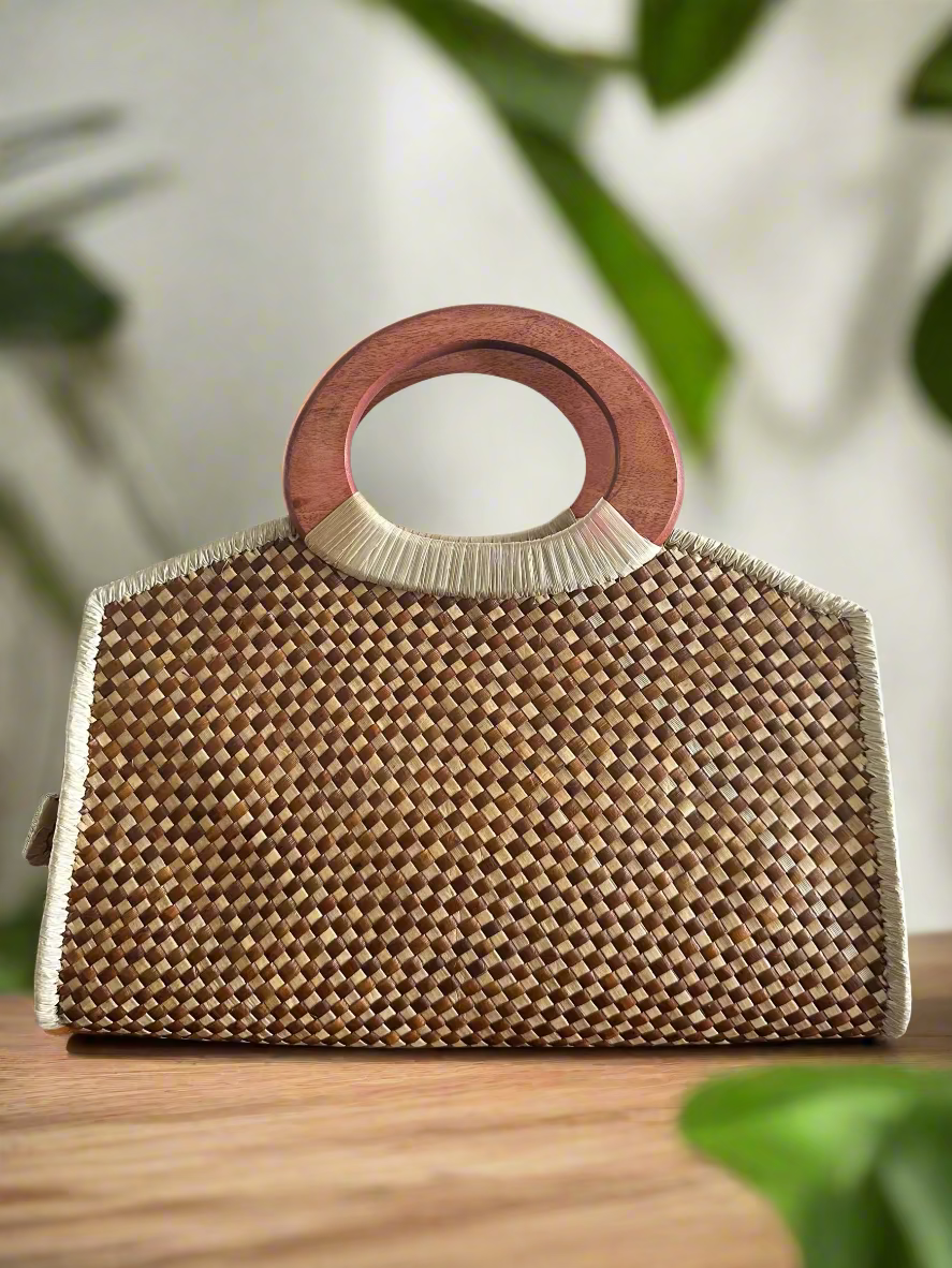 Kahala Beach Luxe Lauhala Tote Bag