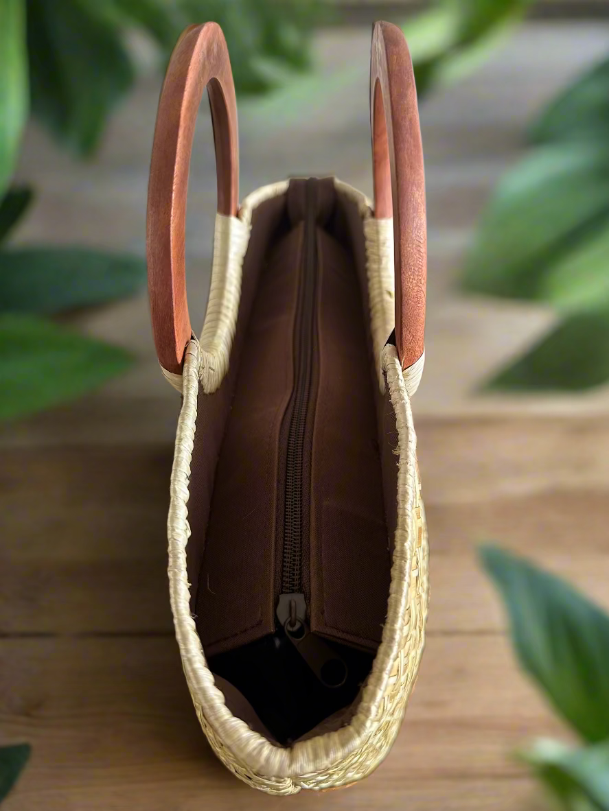 Kuilei Natural : Mini Luxe Lauhala Scoop Tote
