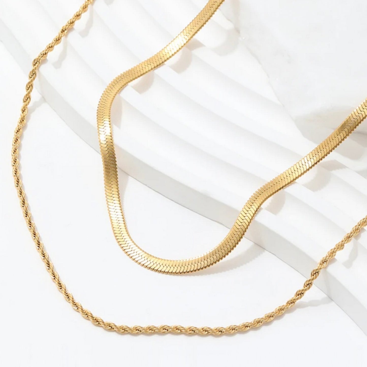Maunalua Herringbone & Rope Layered Necklace