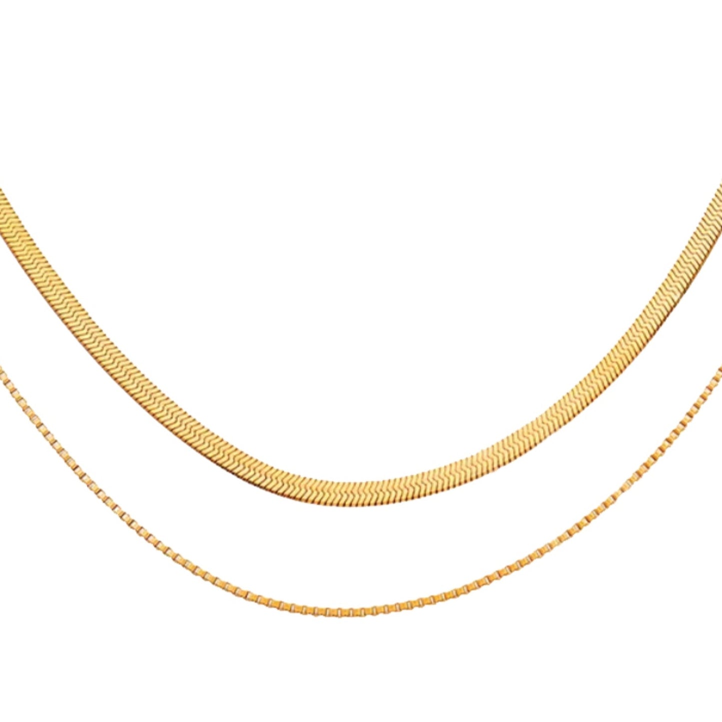 Close up - Hanapepe Herringbone & Snake Layered Necklace