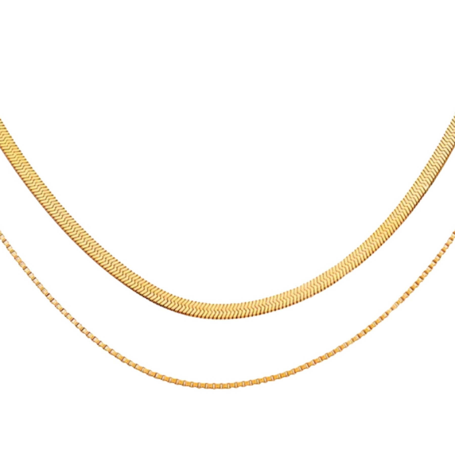 Close up - Hanapepe Herringbone & Snake Layered Necklace