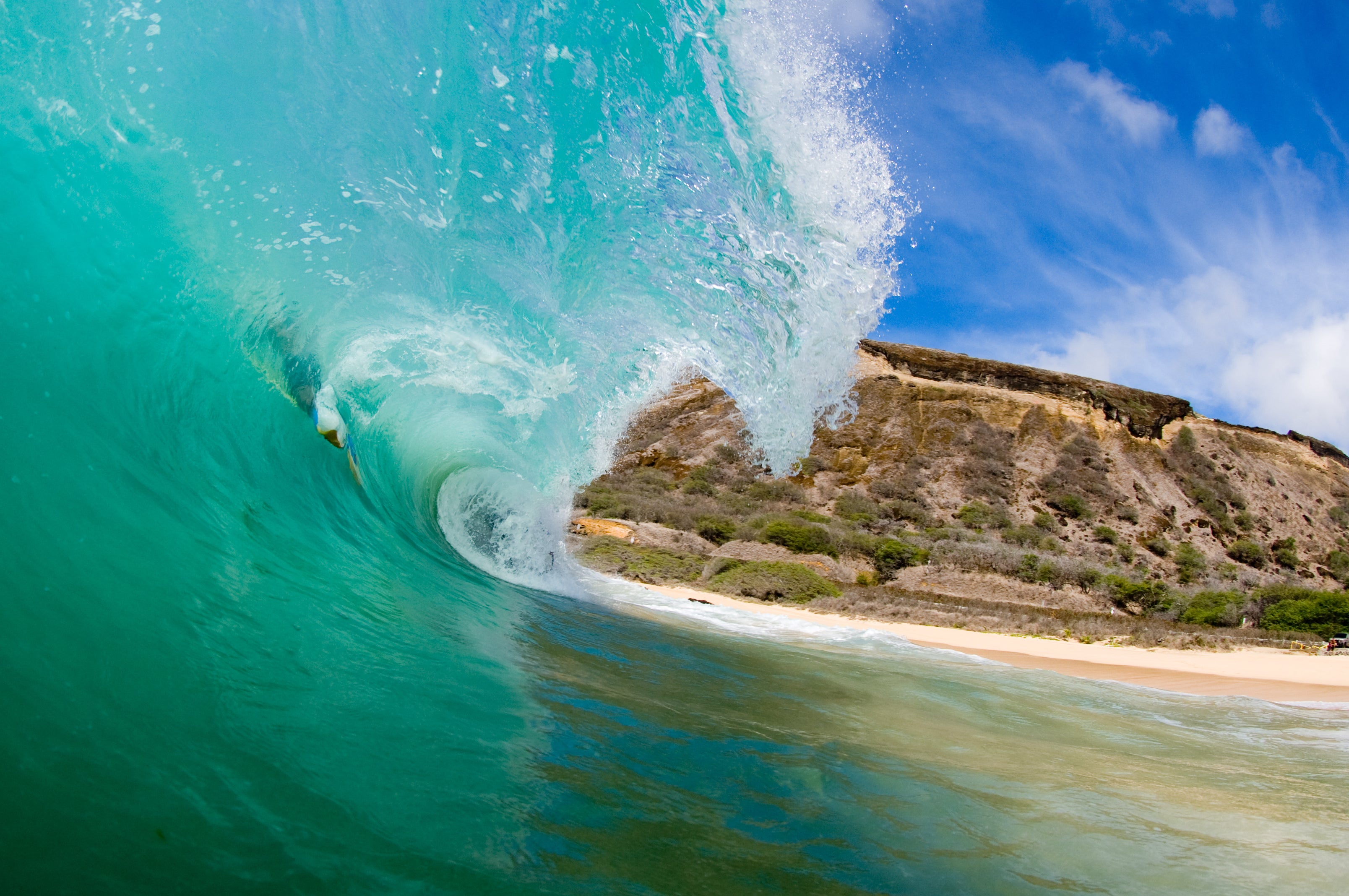 Beautiful turquoise wave east oahu, inspiration for SurferGrl Studio