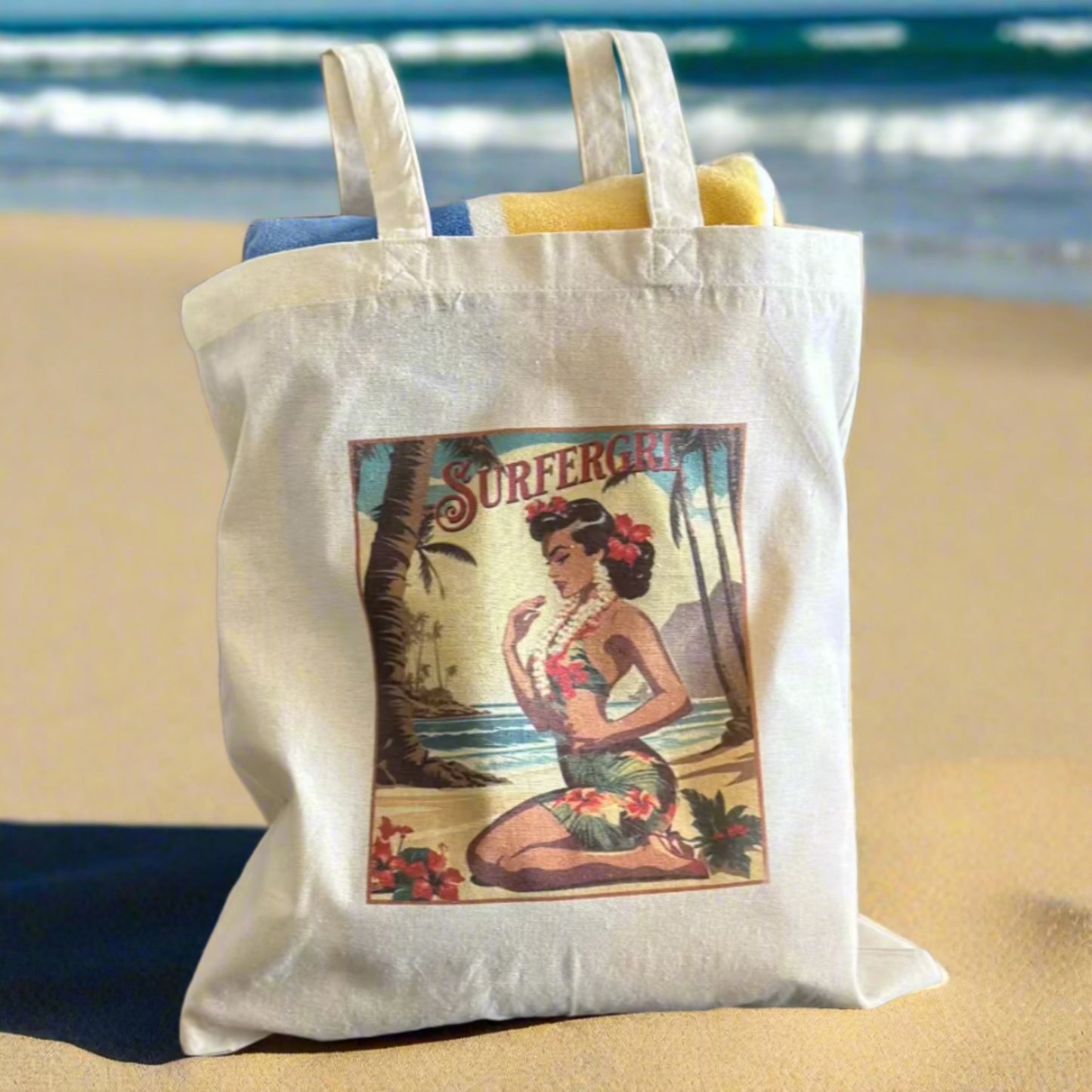Vintage Aloha Cotton Tote Bag : Pualani