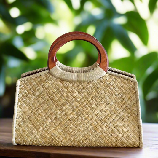 Kahala Natural Luxe Lauhala Purse