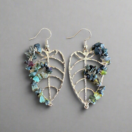 monstera leaf earrings
