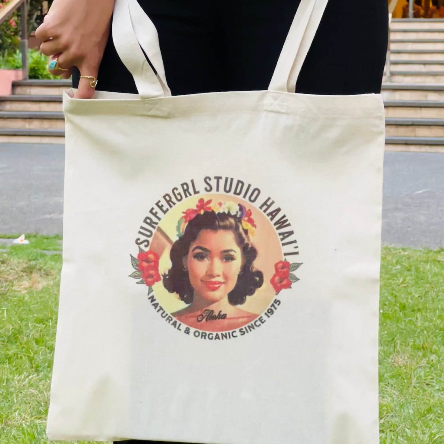 Vintage Aloha Cotton Tote Bag - Mikela