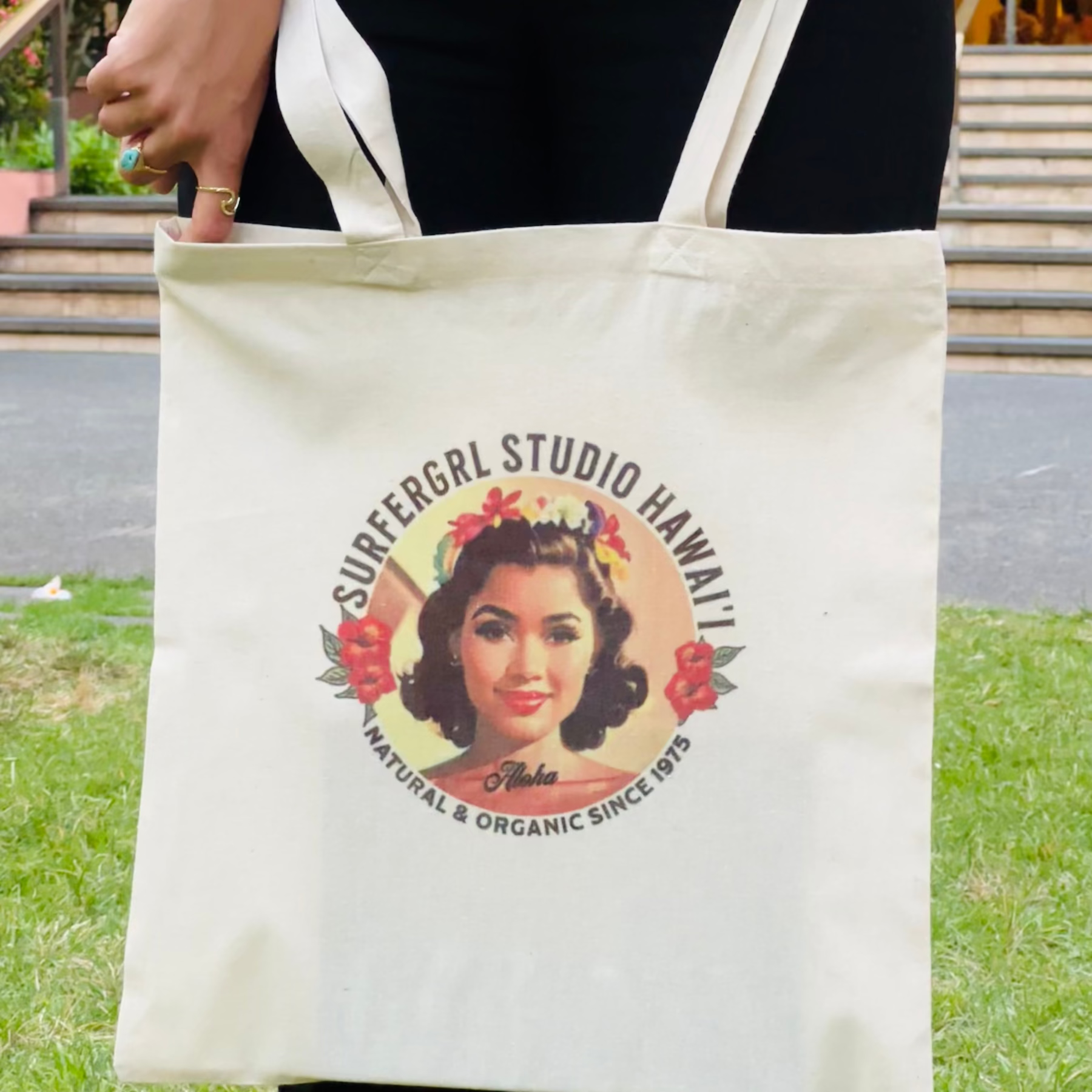 Vintage Aloha Cotton Tote Bag - Mikela