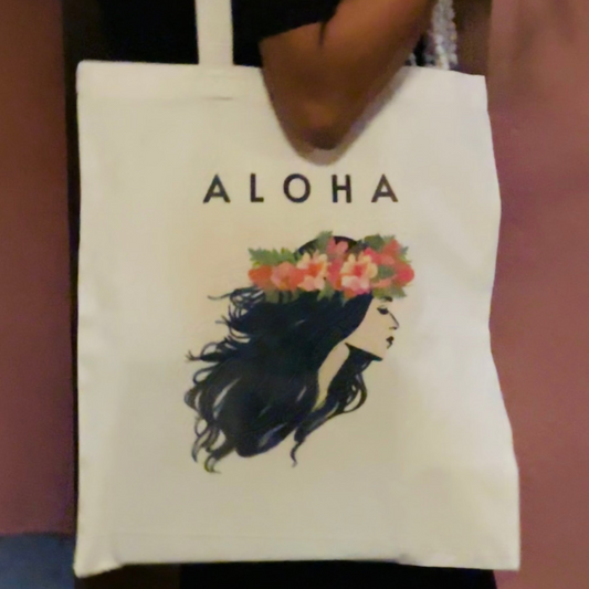 Vintage Aloha Cotton Tote Bags - ALOHA