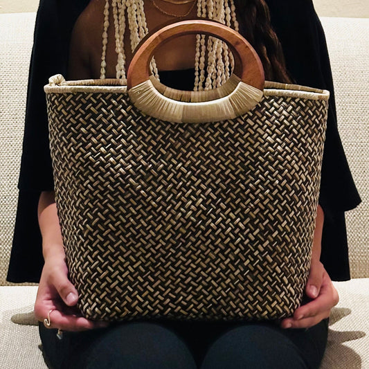 Manoa Paradise Luxe Lauhala Tote Bag