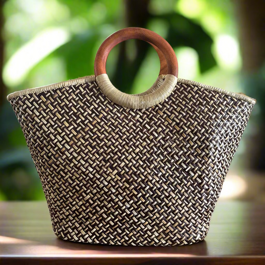 Diamond Head Paradise Luxe Lauhala Tote Bag