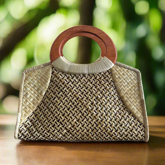 Waialae Driftwood Luxe Lauhala Mini Tote Bag