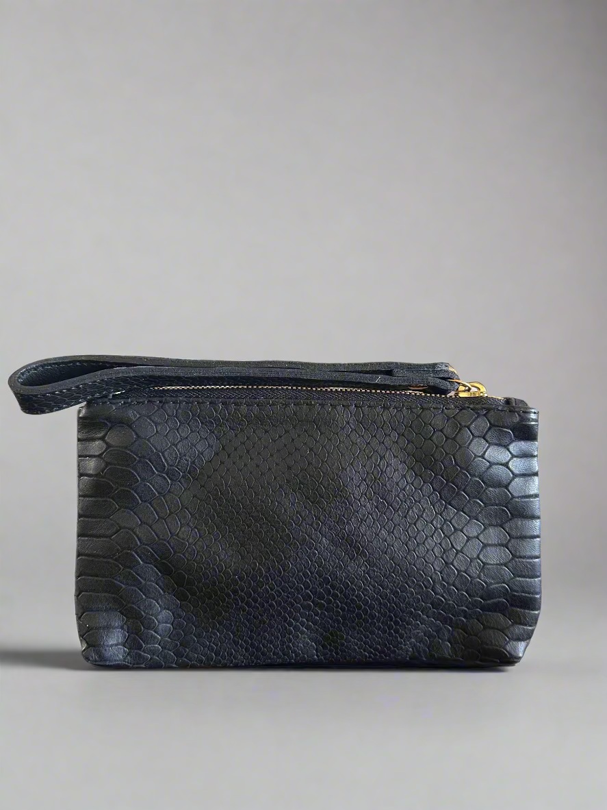 Arayla Mini Clutch in Python Embossed Calfskin Leather